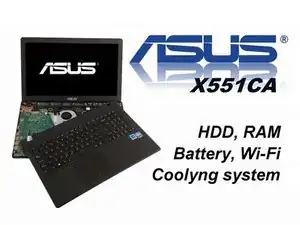 Asus X551CA  HDD, RAM, Wi-Fi, KB, Battery, CMOS Battery, Cooling System, Thermal Paste Video Tutorial