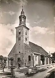 The church in Champvans, in the early 20th century