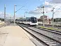 A northbound train leaving the Çiğli station.