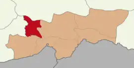 Map showing Güçlükonak District in Şırnak Province