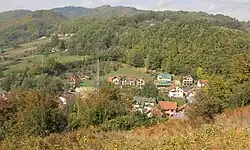 The image shows houses from a bird's-eye view. It only shows a fraction of the village.