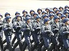 The troops of the National Guard during a parade in Astana in 2017.