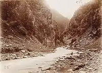 The Argun River, photo of the expedition of Count Desha Moritz. 1897