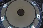 View of the main dome of the Haydar-Khana Mosque from the inside.