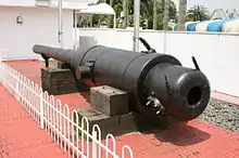 Cannon from the Russian cruiser Admiral Nakhimov.