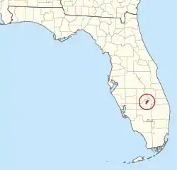 Location of Brighton Seminole Indian Reservation