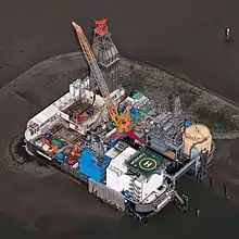 Oil platform Mittelplate includes an accommodation platform.