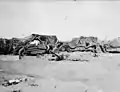 Camouflage of Seabee heavy equipment on Yellow Beach #3