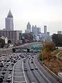 North end of the Downtown Connector where I-75 and I-85 converge in Midtown