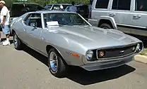 Shows a 1971 Javelin AMX that became the top performance model