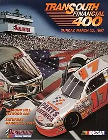 The 1997 TranSouth Financial 400 program cover, featuring Darrell Waltrip.