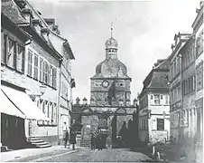 Mühltor (Mill gate) at the end of Mühlgasse(today Rückertstraße)(Photo before 1876)