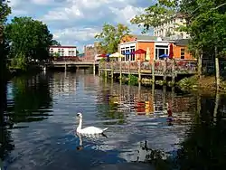 Pawcatuck River next to the village