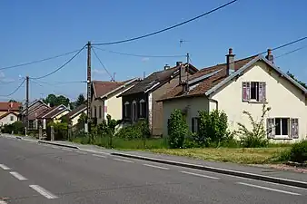 A series of miners' houses.