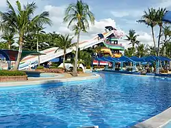 Slider and swimming pool of Siam Park City