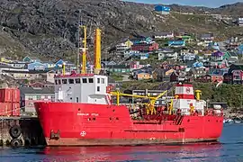 Aqqaluk Ittuk at the Royal Artic dock in Qaqortoq.