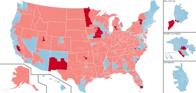 Color coded map of 2020 House of Representatives race results