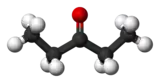 Ball-and-stick model of 3-pentanone