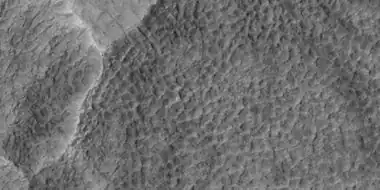 Low center polygons, as seen by HiRISE under HiWish program  Location is Casius quadrangle.  Image enlarged with HiView.