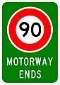 (A41-4) Motorway Ends (90 km/h speed limit)