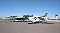 Chico Air Museum's A-7 poses next to an F/A-18E from VFA-25. Both Aircraft were featured in the June 2021 issue of Combat Aircraft Journal magazine.