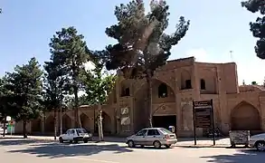 Exterior view of Shah Abbasi Caravansarai of Nishapur. Part of the national heritage list of Iran.