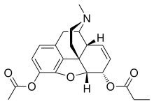 Chemical structure of acetylpropionylmorphine.