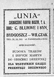 Advertising for Blumwe Company in 1925