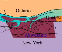 Map of the Mohawk Nation at Akwesasne