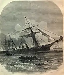 Sinking of the CSS Alabama, engraving, Harper's Weekly Magazine, 23 July 1864