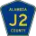 County Road J2 marker