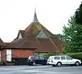 Main temple building seen from rear car park