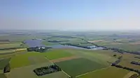 Aerial view of the solar power farm at the site in 2018