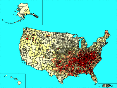 Frequency of American ancestry