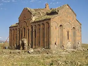 Cathedral of Ani, early 11th century, in the medieval Armenian capital of Ani (modern-day Turkey) was built in tuff