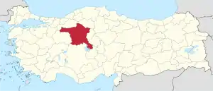 Location of the province within Turkey