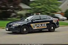 Annapolis Police Department vehicle responding to a call.