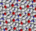 Feldspar crystal structure viewed along the a axis