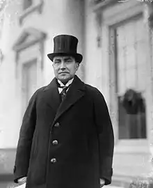 Ants Piip, the first Head of State and the fifth Prime Minister of Estonia, wearing a top hat, 1923