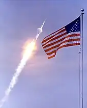 Bright flame from first stage of the Saturn V, burning RP-1