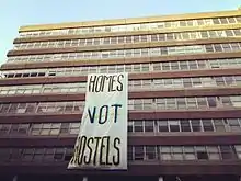 2017 Home-Sweet-Home campaign in Ireland, protest-squatting in an office building slated for demolition