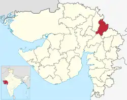 Location of district in Gujarat