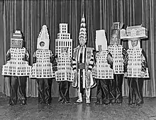 Van Alen photographed, fourth from the left, at the 1931 Society of the Beaux-Arts ball.