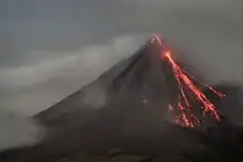 Arenal Volcano, Costa Rica at night.