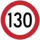 Maximum speed limit (130 km/h)