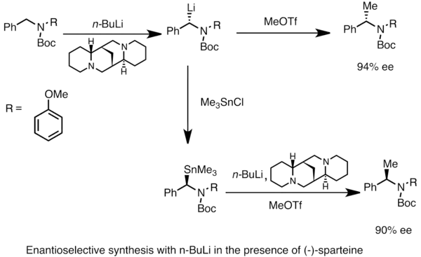 Asymmetric synthesis with nBuLi and (-)-sparteine