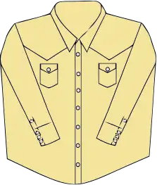 Western wear shirt design, with snap fasteners