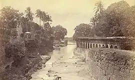 Kham river & city walls of Aurangabad 1860s