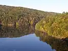 A view from the bridge to Connecticut River at Autumn