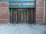 Exit-only turnstile and gate at Avenue J